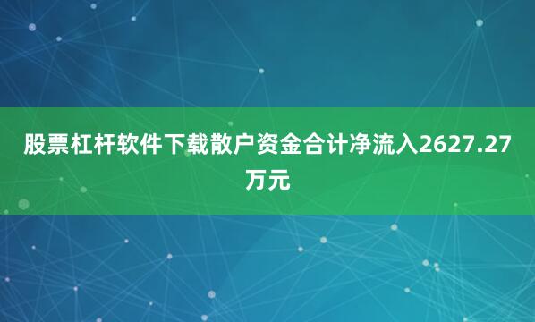 股票杠杆软件下载散户资金合计净流入2627.27万元