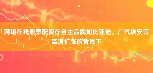 网络在线股票配资在自主品牌如比亚迪、广汽埃安等高速扩张的背景下